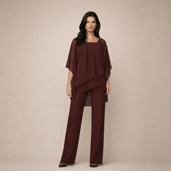 Off Shoulder Wide-Leg Pants Set