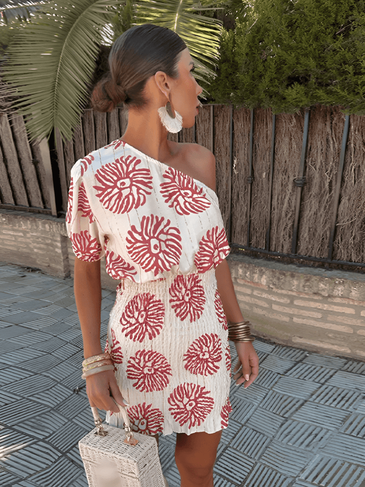 Versatile Women's Statement Outdoor Summer Mini Dress with Bold Prints