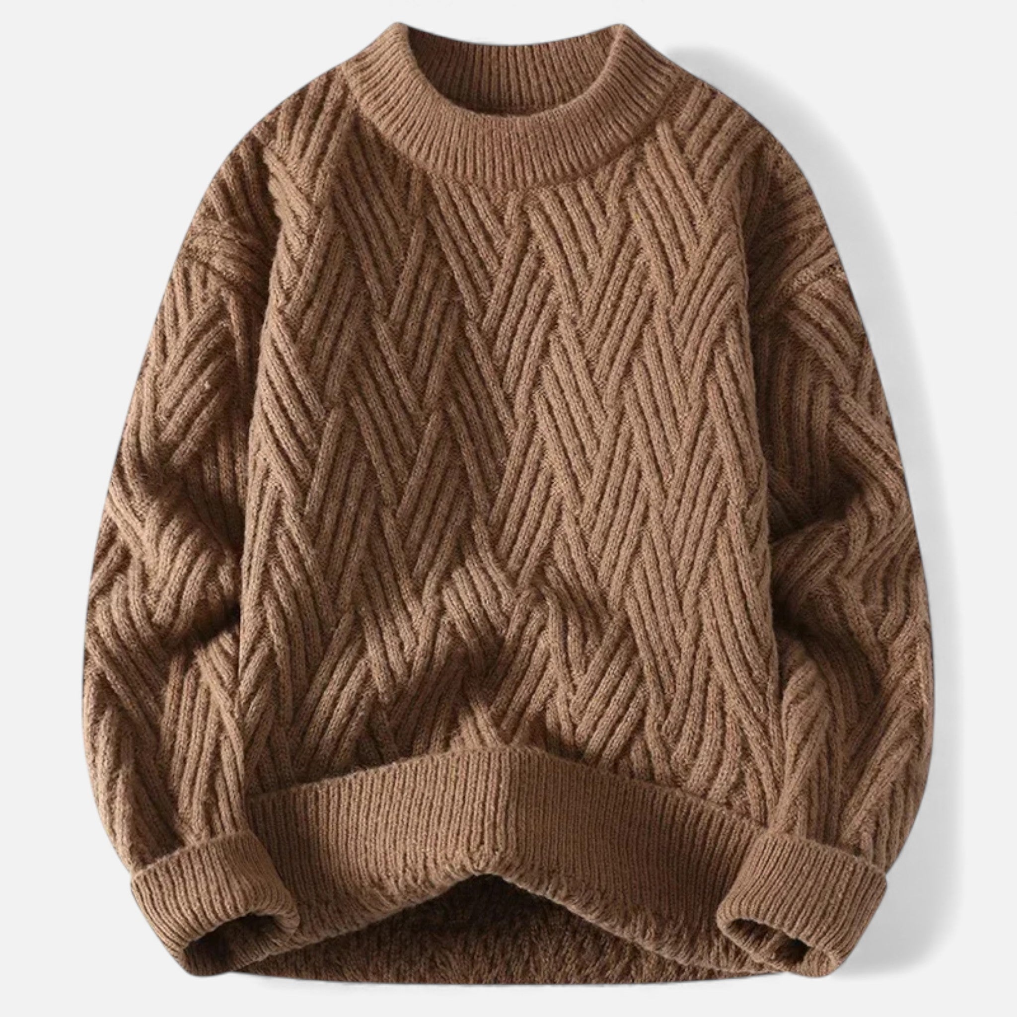 Women'S Slight-Stretch Knitted Cabled Sweater