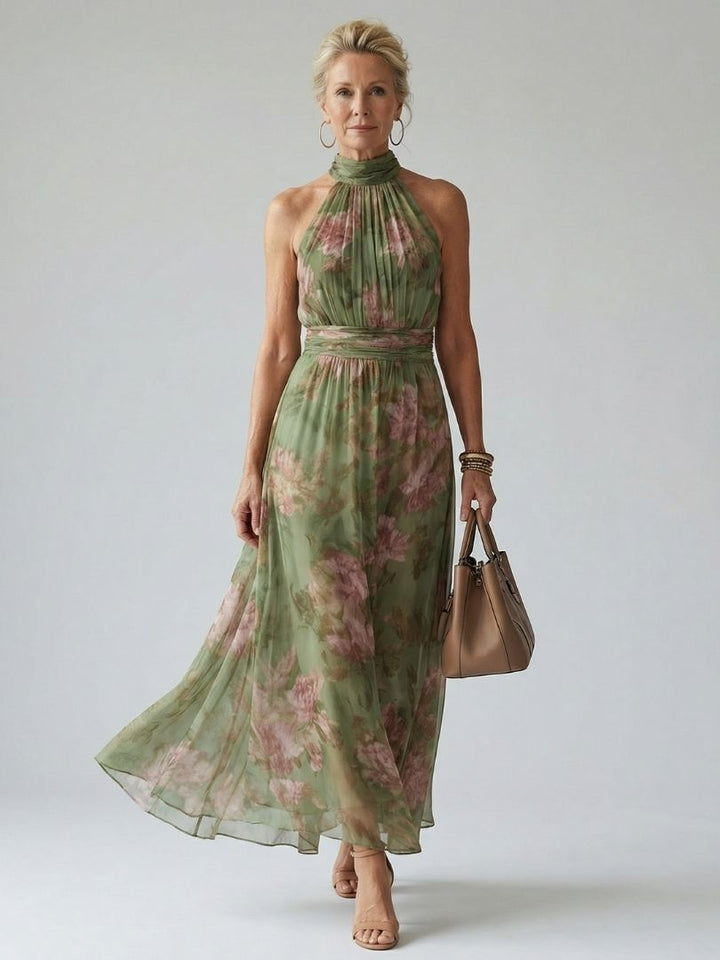 Floral Halter Midi Dress