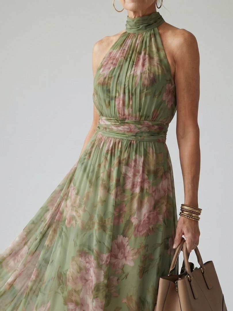 Floral Halter Midi Dress