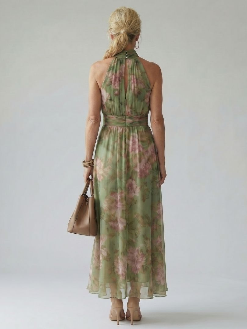 Floral Halter Midi Dress