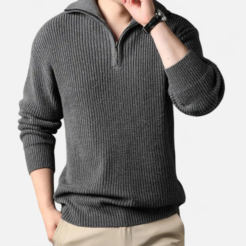 Men's Wool-Blend Half-Zip Sweater