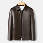 Men's PU Leather Stand Collar Jacket