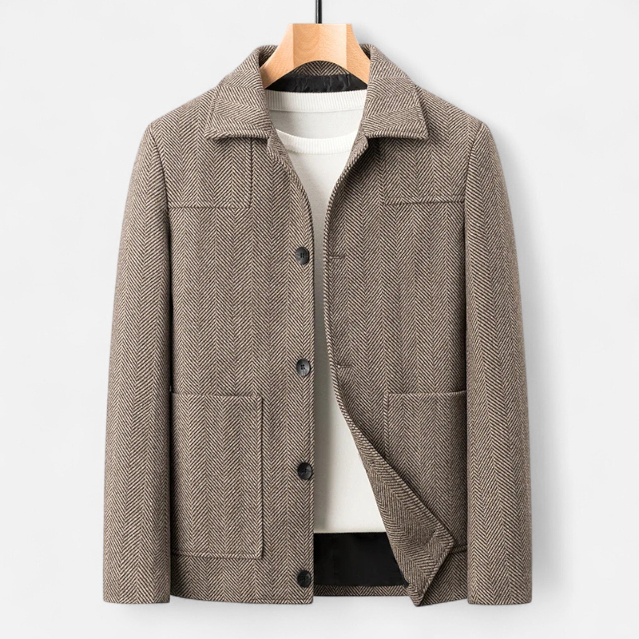 Men's Wool Blend Business Lapel Jacket