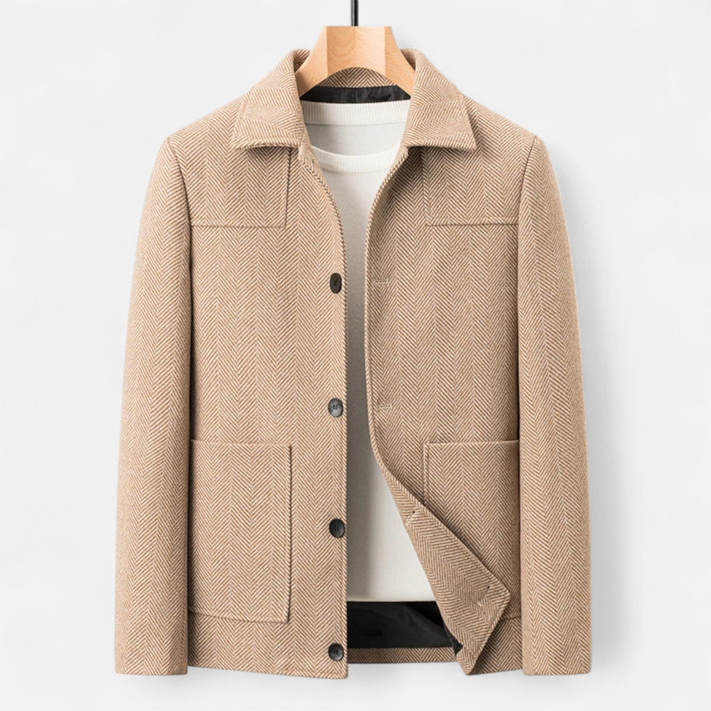 Men's Wool Blend Business Lapel Jacket