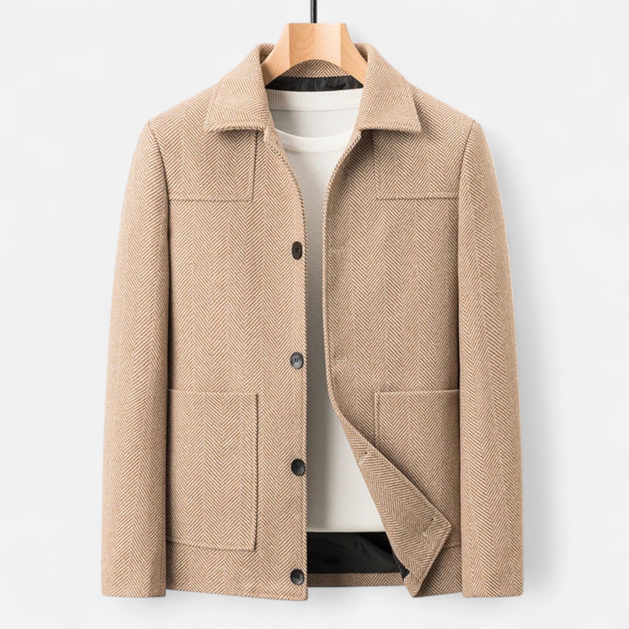 Men's Wool Blend Business Lapel Jacket