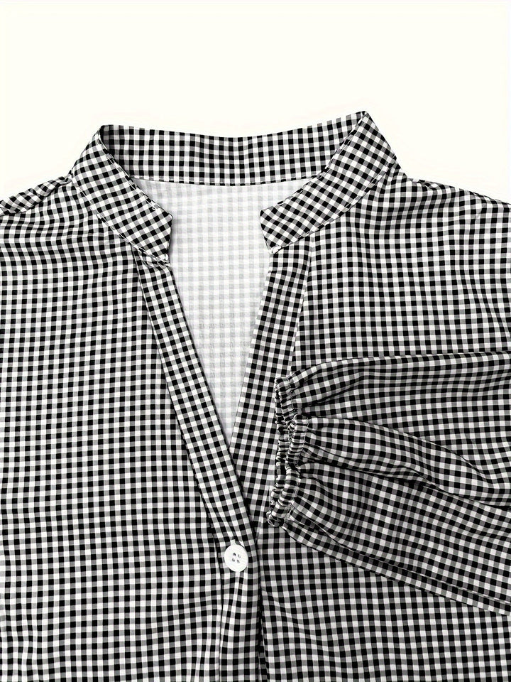 Women's Casual Gingham-Style Long Striped Summer Dress - Ideal for Outdoor Sunny Occasion