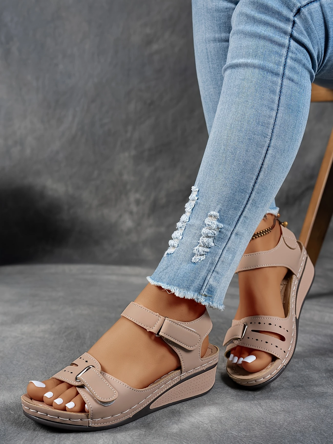 Sandalias de cuña con plataforma acolchada