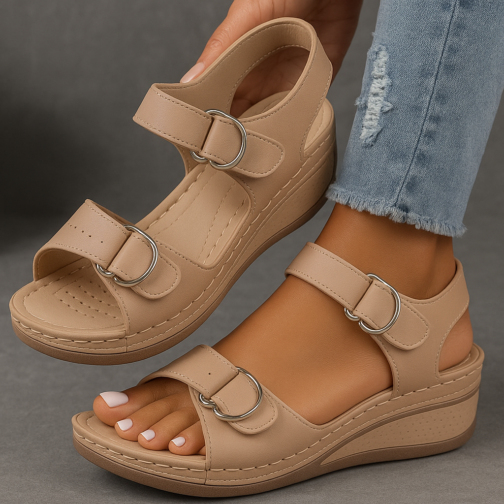Sandalias ortopédicas con cuña y soporte