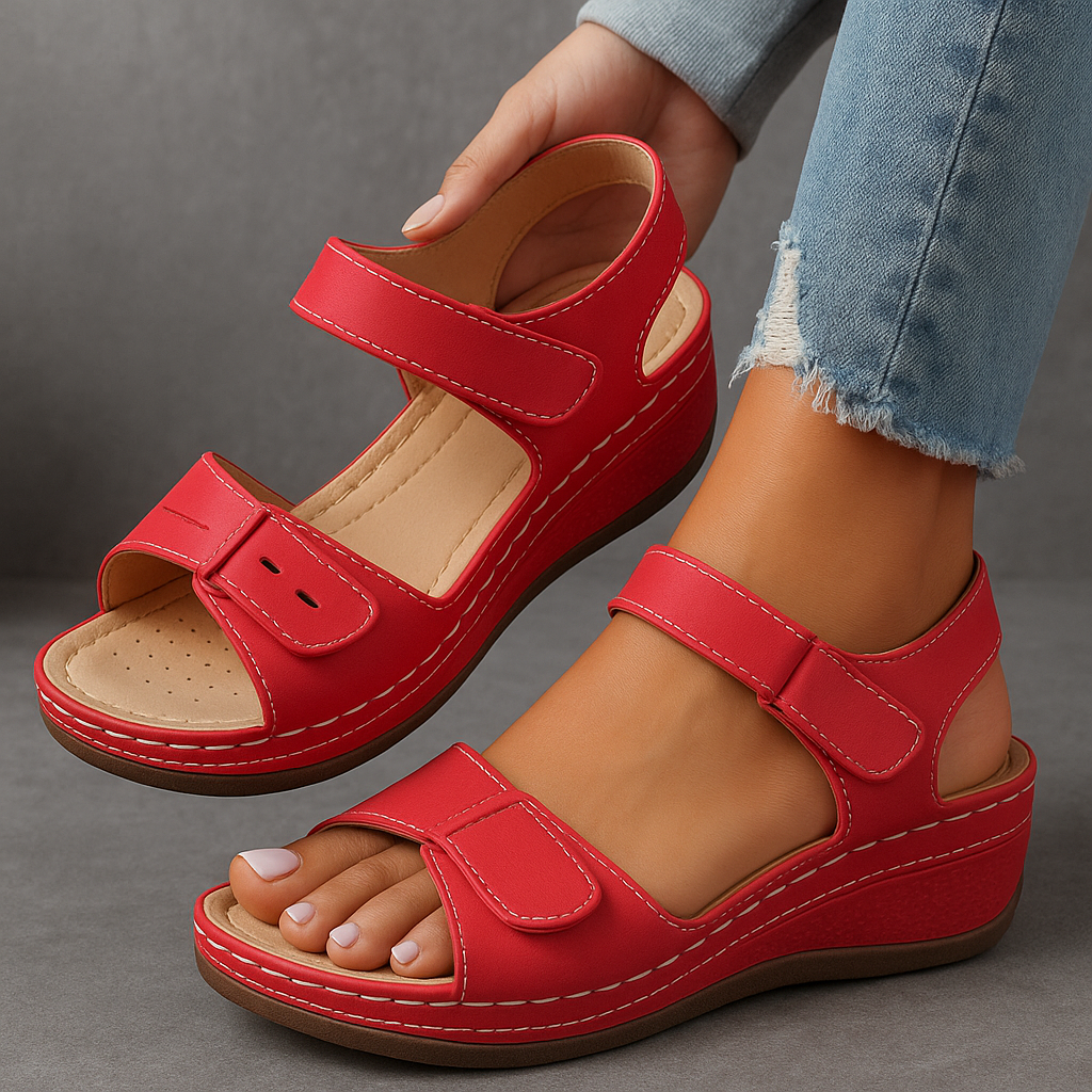 Sandalias ortopédicas con cuña elevada