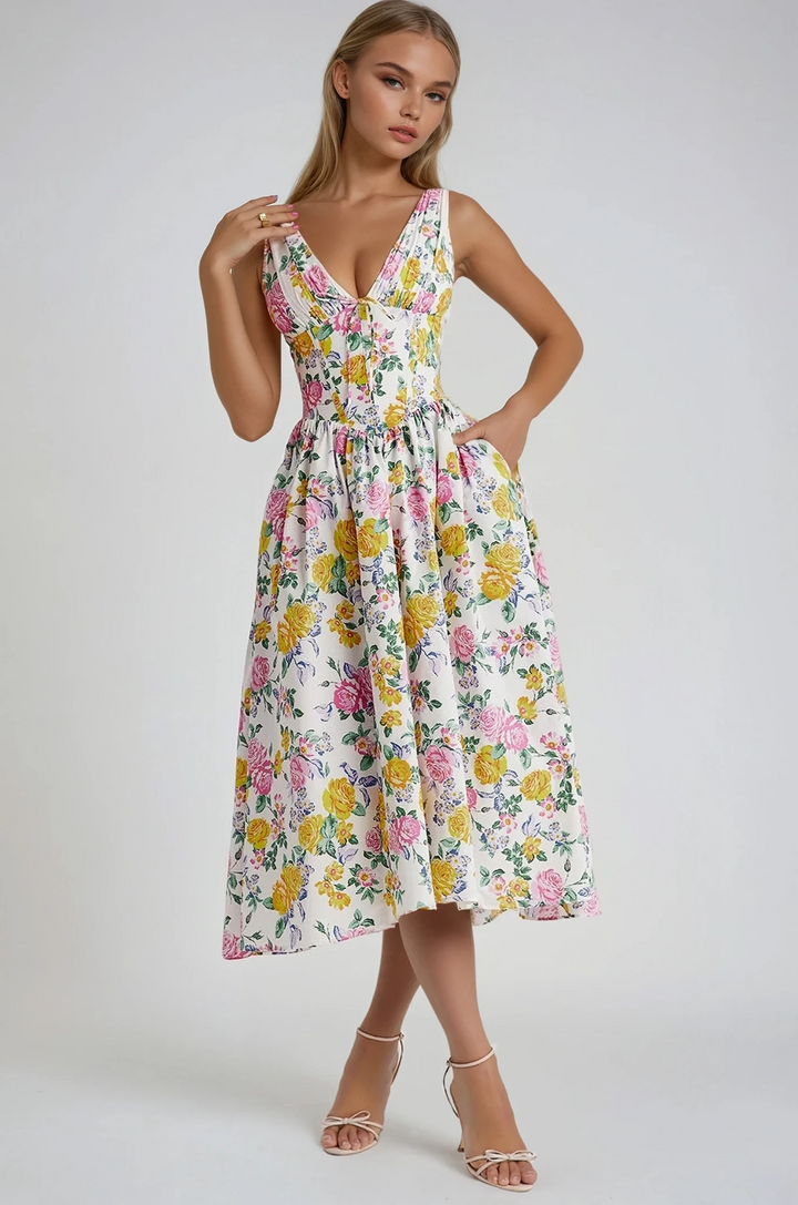 Elegancka letnia sukienka midi