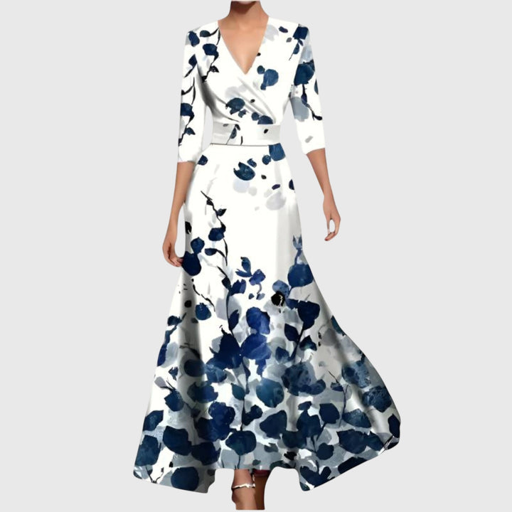 Elegancka kwiatowa sukienka maxi