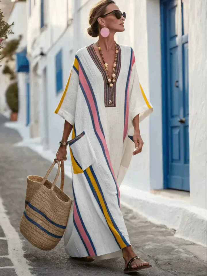 V-Neck Pocket Maxi Dress