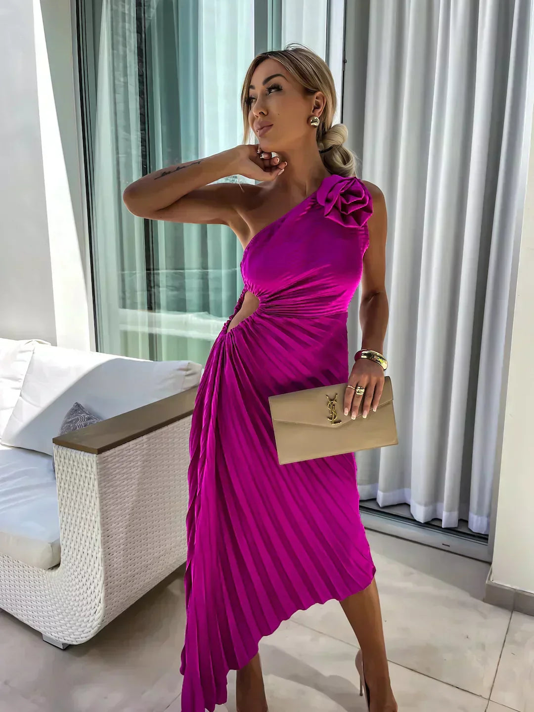 Wedding Guest Floral Midi Dress for Garden Weddings