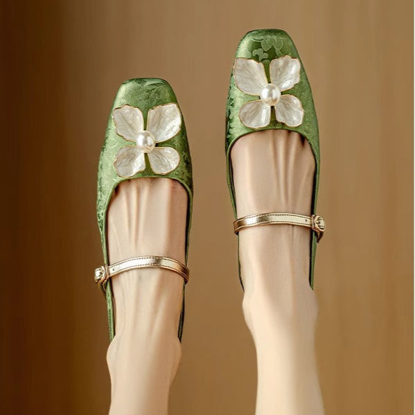 Floral Slingback Heel Pumps