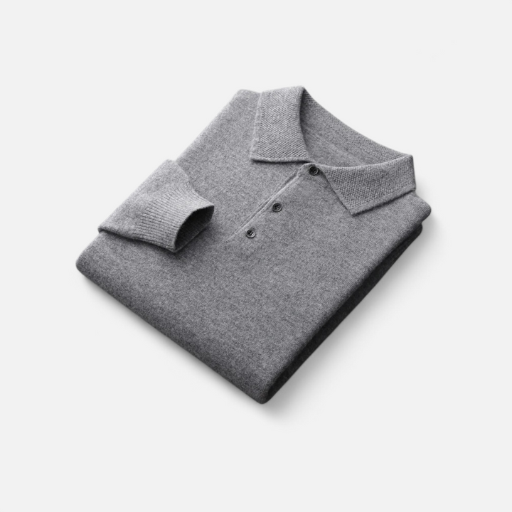 Smart Casual Warm Button Polo Sweater for Men