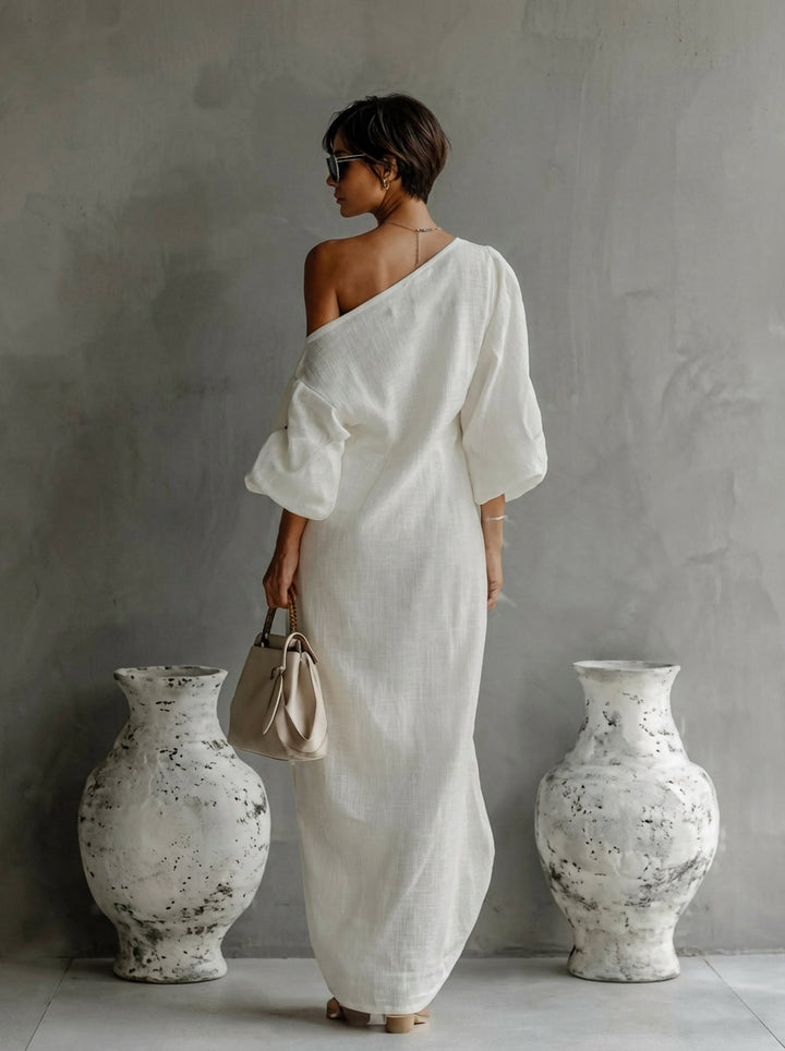 One-Shoulder Elegant Maxi Dress