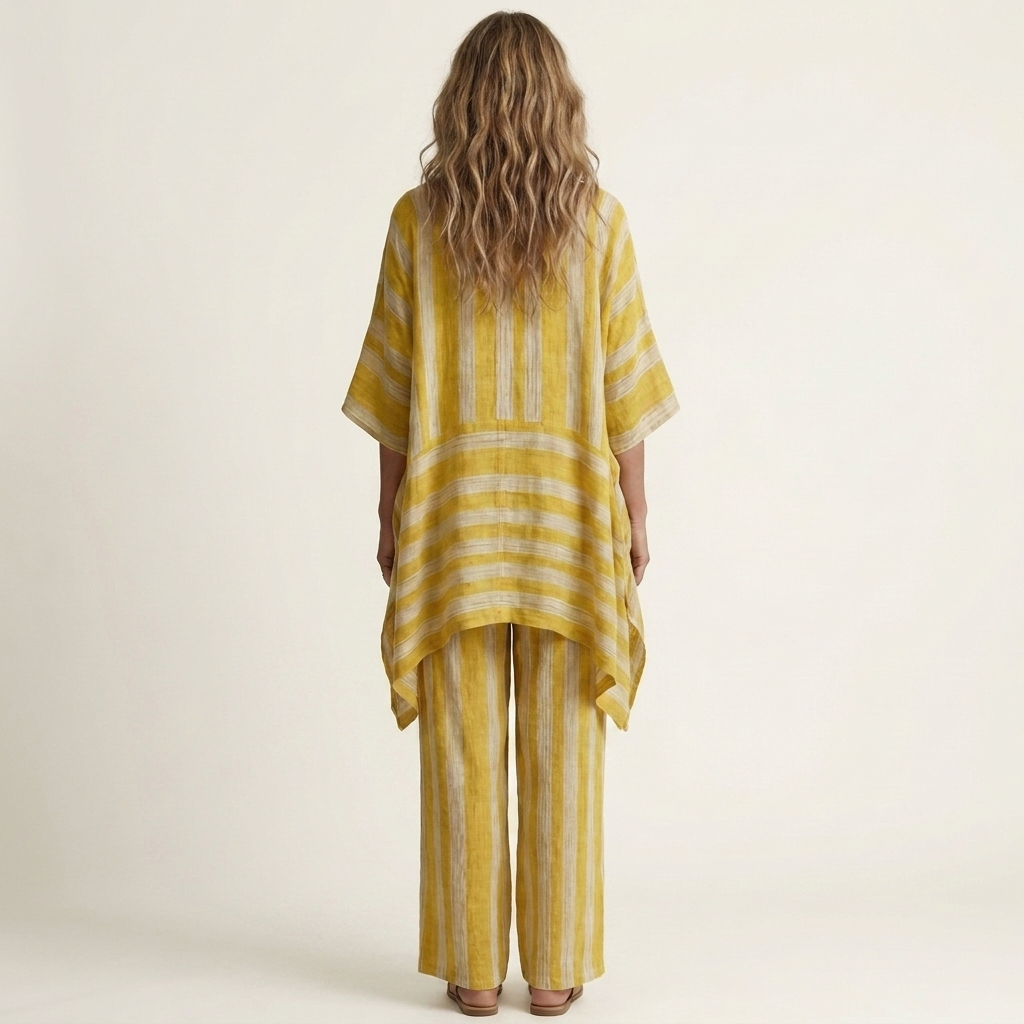 Striped Cotton Linen Two-Piece Set