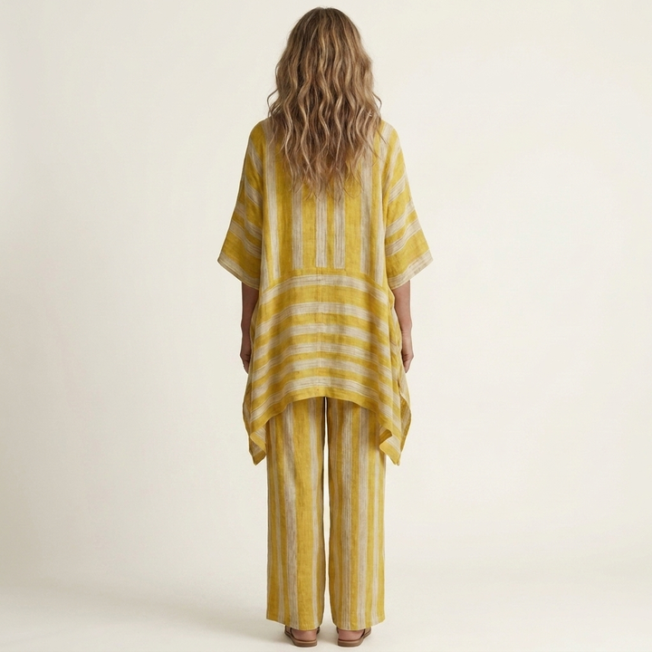 Striped Cotton Linen Two-Piece Set