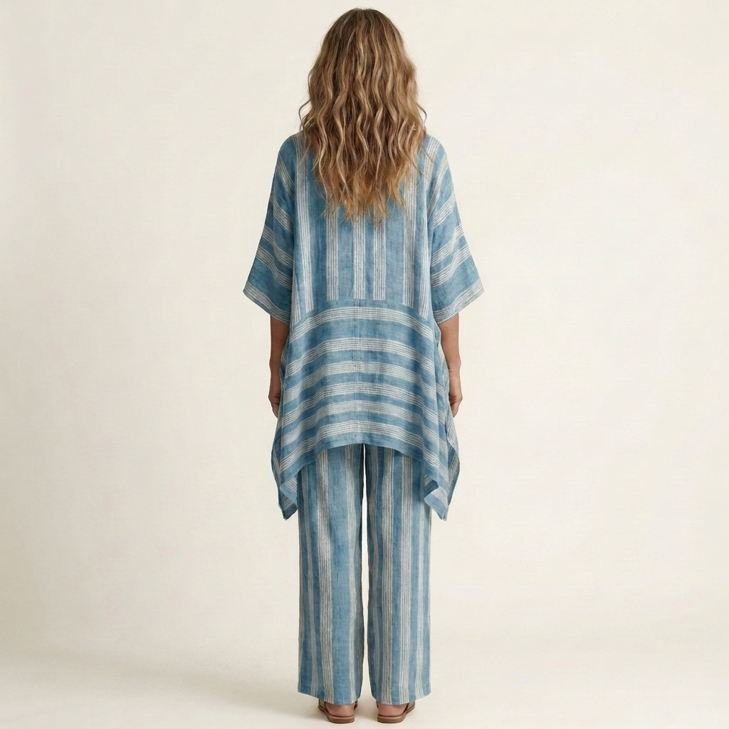 Striped Cotton Linen Two-Piece Set