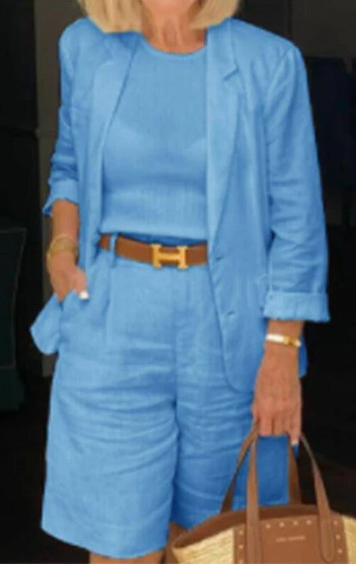 Blazer and Bermuda Shorts Suit Set