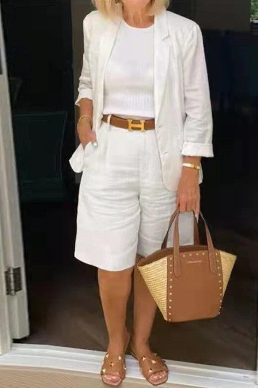 Blazer and Bermuda Shorts Suit Set