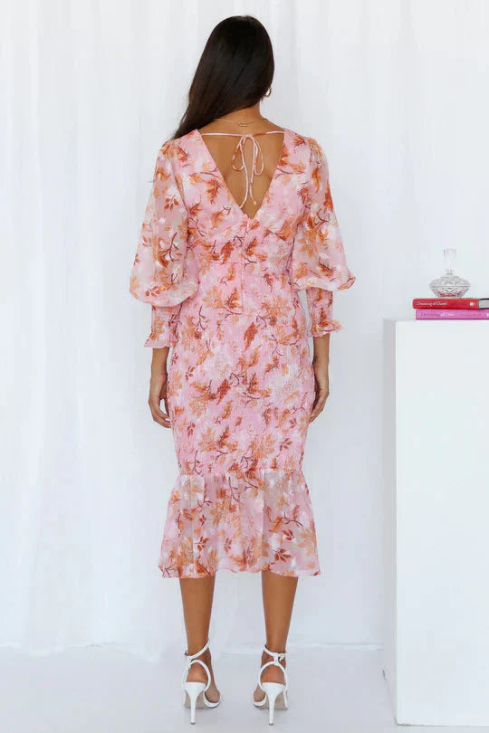 Wedding Guest Floral Evening Midi Dress