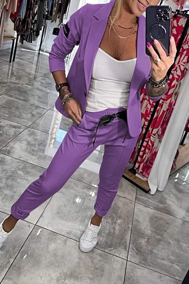 Relaxed Solid Two-Piece Set
