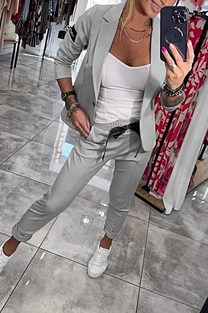 Relaxed Solid Two-Piece Set