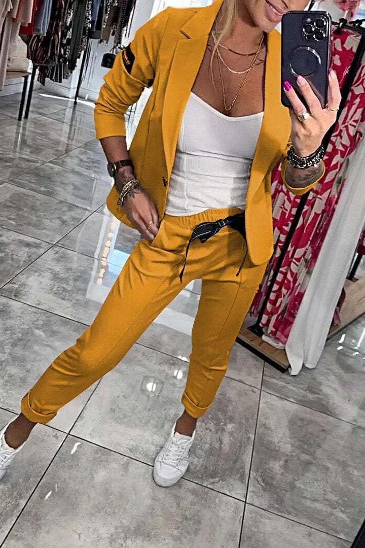 Relaxed Solid Two-Piece Set