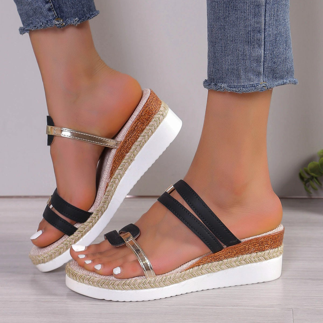 Rhinestone Platform Comfort Sandals