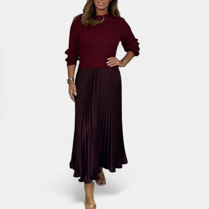 Sweater Pleated Maxi Dress