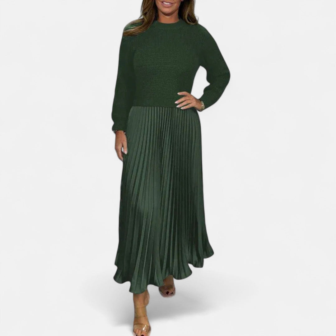 Sweater Pleated Maxi Dress