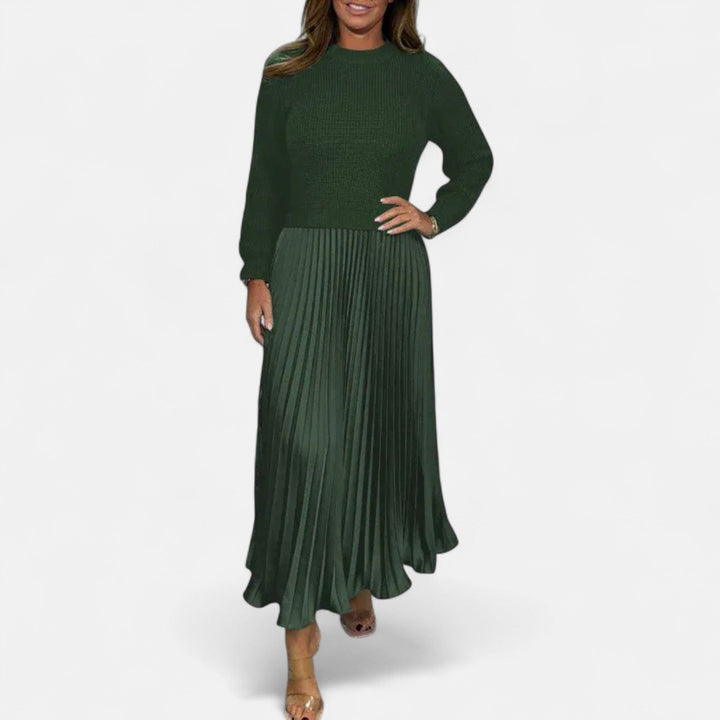 Sweater Pleated Maxi Dress