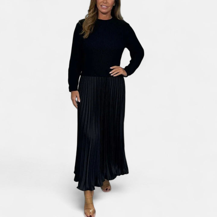 Sweater Pleated Maxi Dress