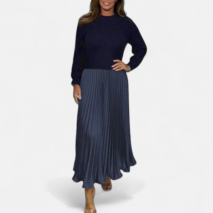 Sweater Pleated Maxi Dress