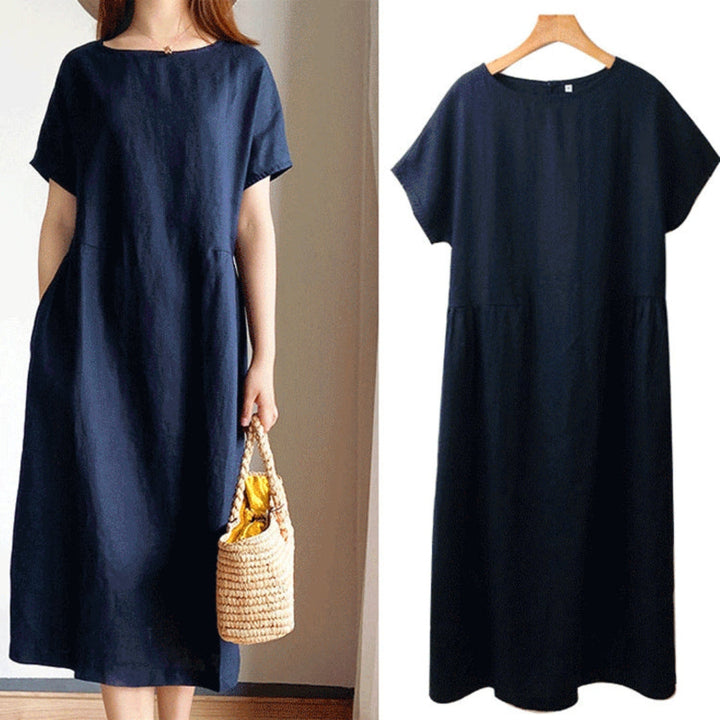 Vestido de verano versátil, elegante y favorecedor de manga corta para mujer