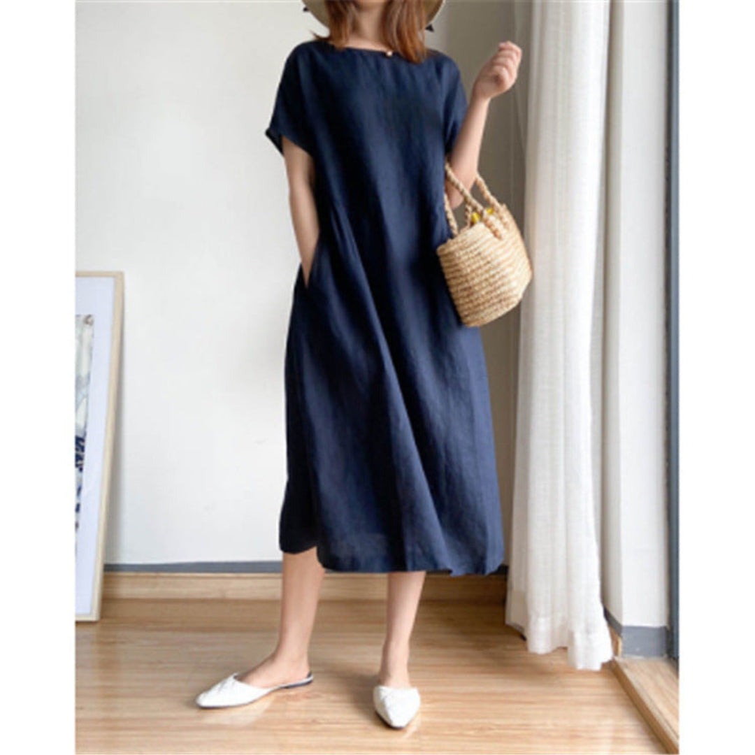 Vestido de verano versátil, elegante y favorecedor de manga corta para mujer