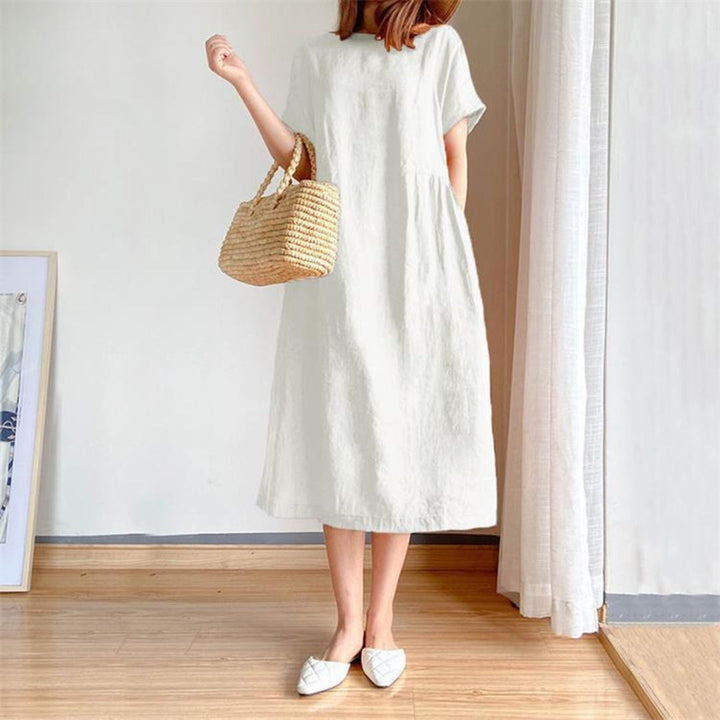 Vestido de verano versátil, elegante y favorecedor de manga corta para mujer