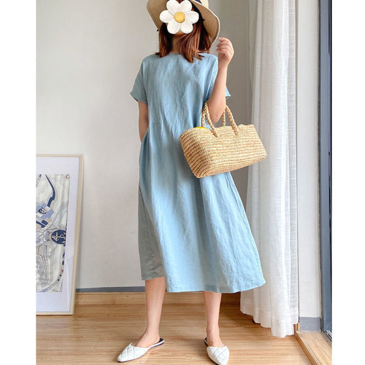 Vestido de verano versátil, elegante y favorecedor de manga corta para mujer