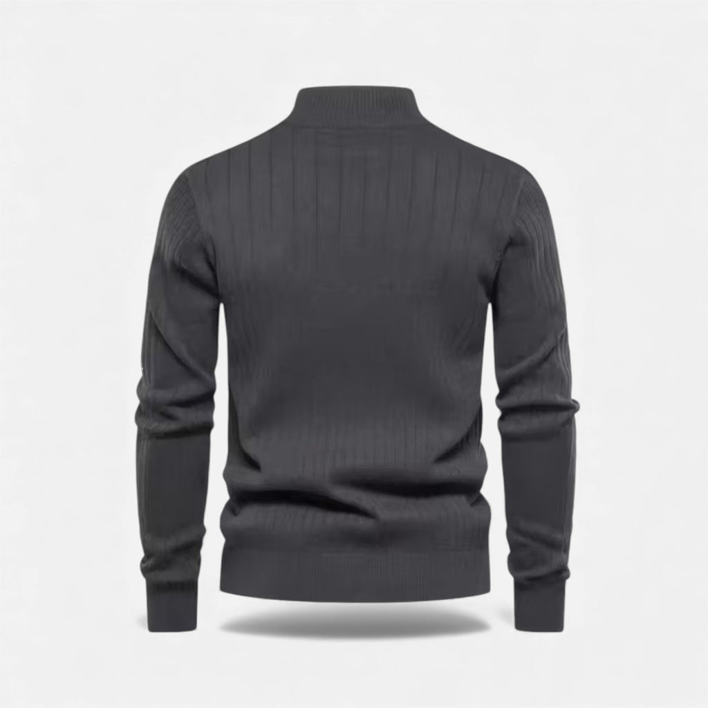 Men's Zip Front Thermal Knit Sweater