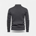 Men's Zip Front Thermal Knit Sweater