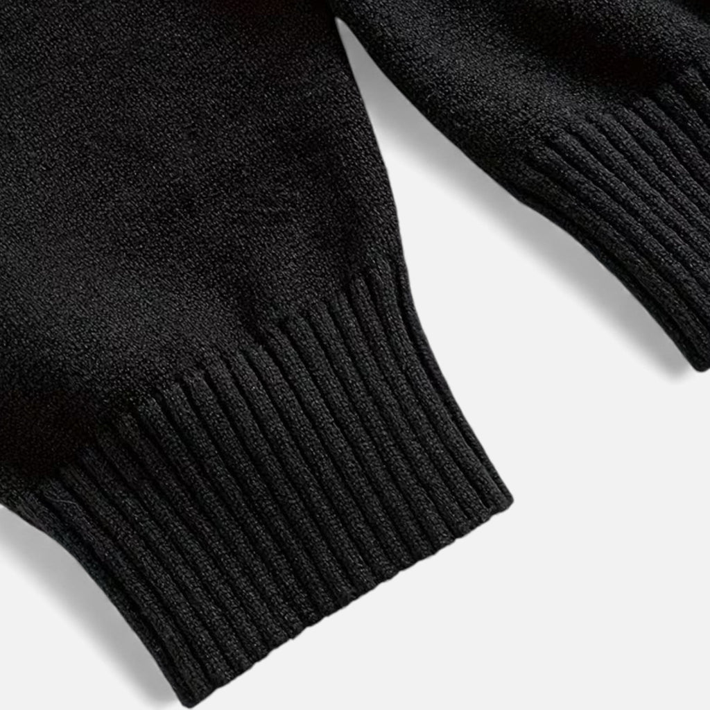 Men's Loose-Fit Button-Up Polo Sweater