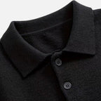 Men's Loose-Fit Button-Up Polo Sweater