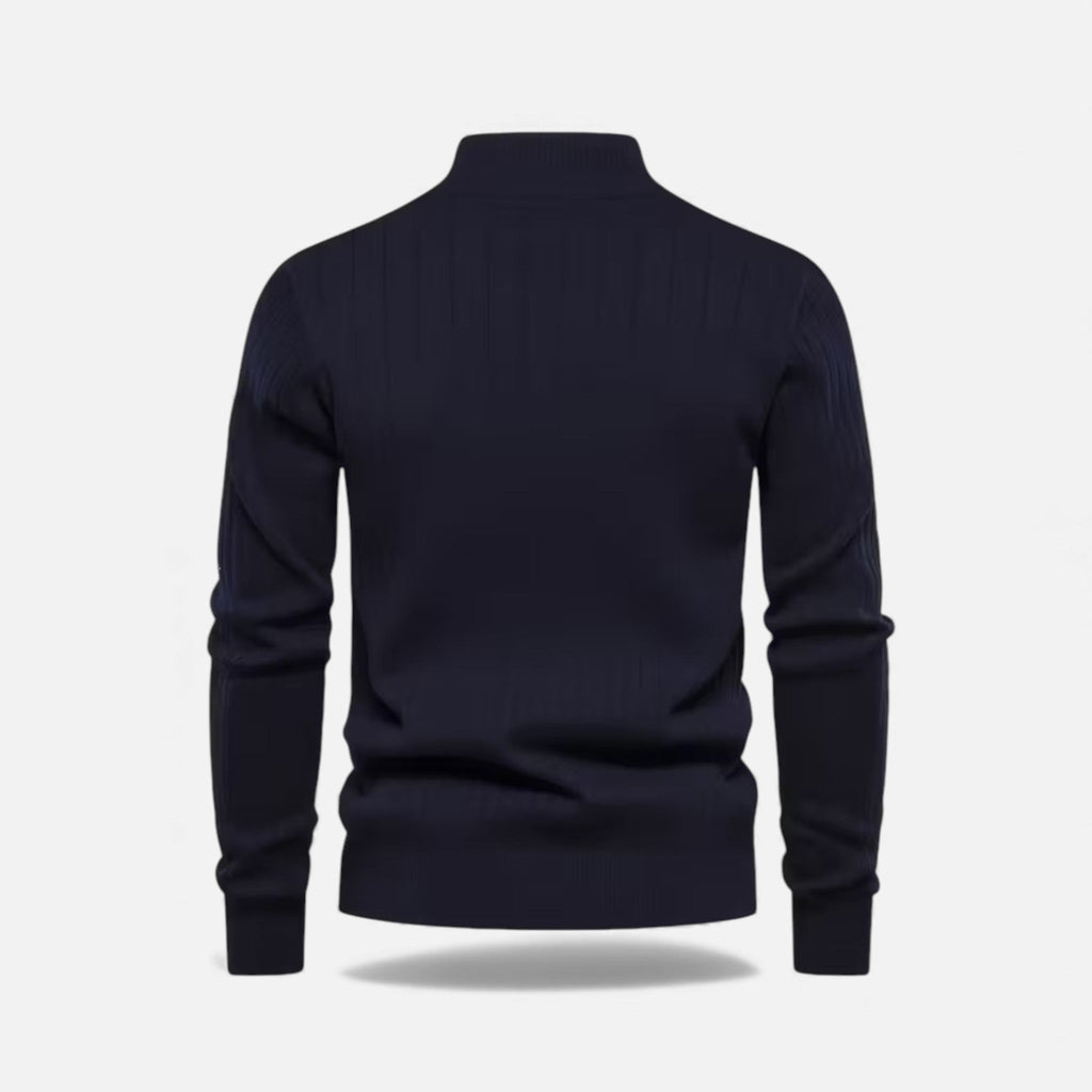 Men's Zip Front Thermal Knit Sweater