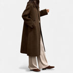 Women's Structured Long Wool Blend Winter Coat