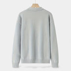 Men's Loose-Fit Button-Up Polo Sweater