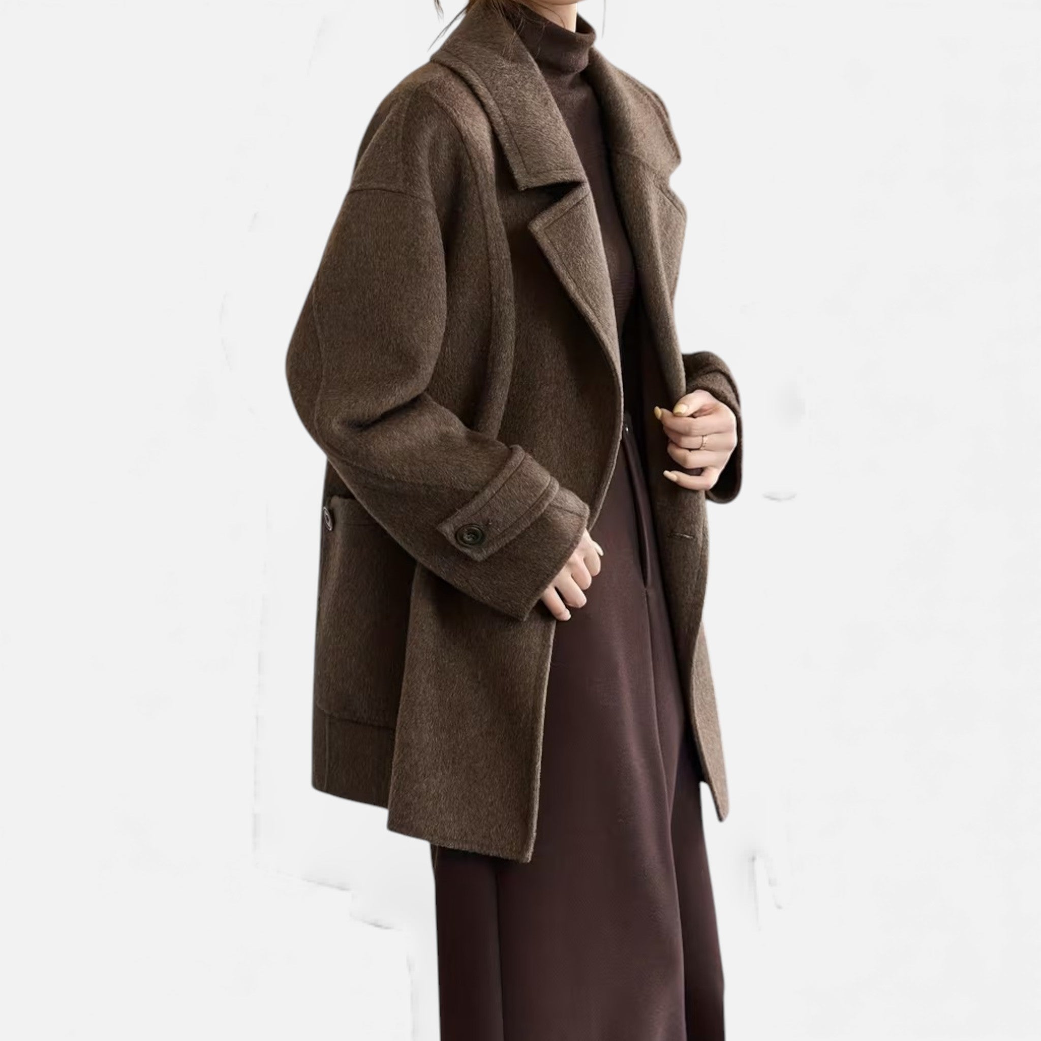 Women's Alpaca-Blend Thick Winter Coat
