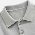 Men's Loose-Fit Button-Up Polo Sweater